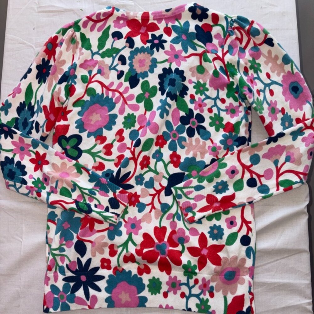 Boden Crew Neck Floral Print Color Sweatshirt Top Pullover size S - Picture 5 of 7